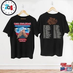All American Road Show Tour T-Shirt Chris Stapleton Fan Gift 2 Sided